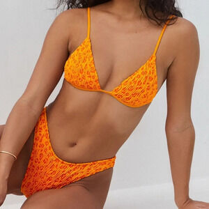 LA Hearts by PacSun Orange Jaguar Scrunch Bikini Bottom Size XL NWT